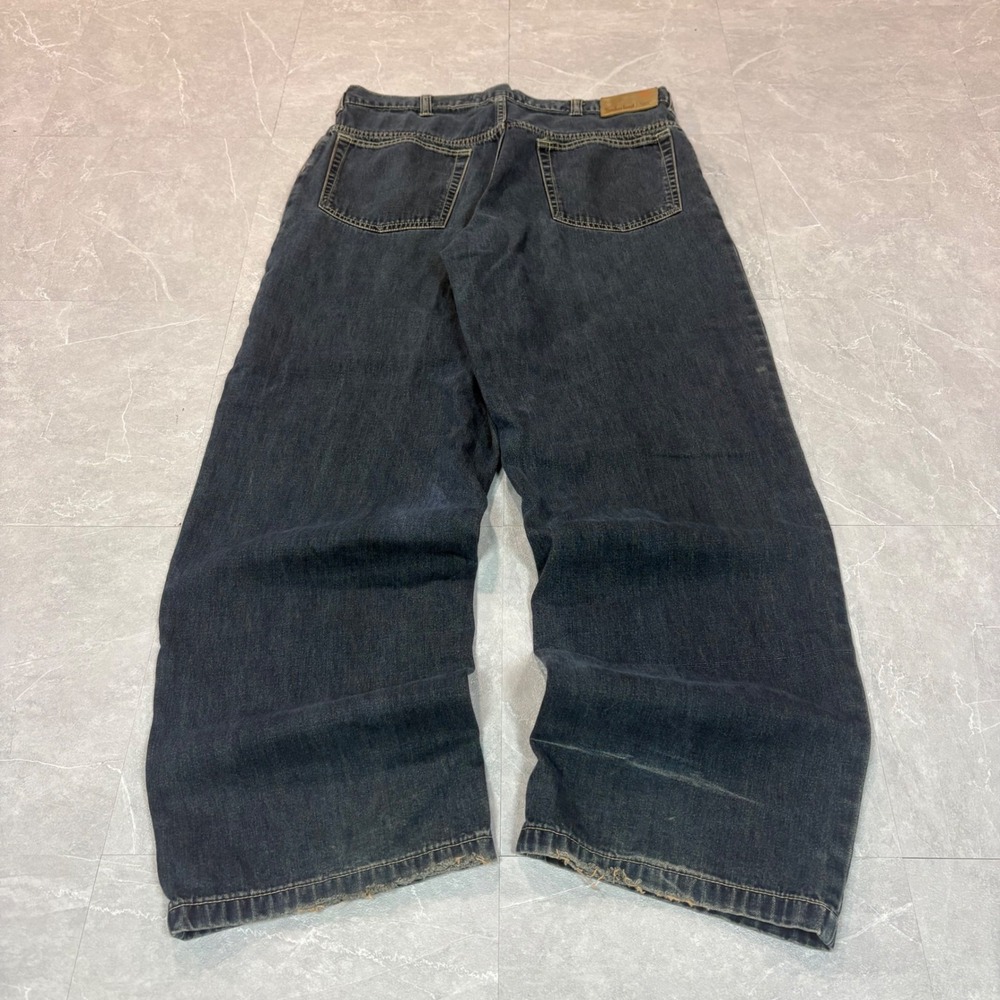 Timberland Mens Wide Leg Relaxed Fit Dark Wash Denim Jeans Blue 34x30